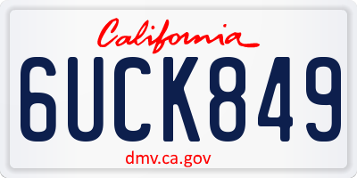 CA license plate 6UCK849