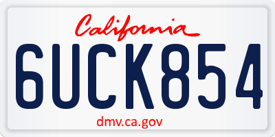 CA license plate 6UCK854