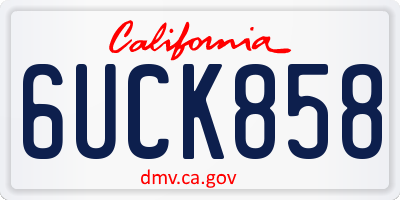 CA license plate 6UCK858
