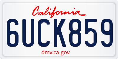 CA license plate 6UCK859