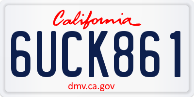 CA license plate 6UCK861
