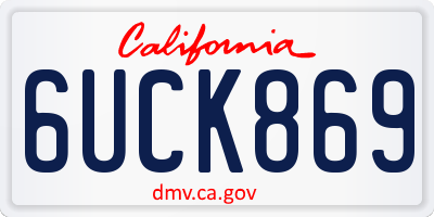 CA license plate 6UCK869