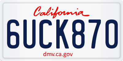 CA license plate 6UCK870