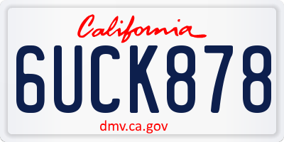 CA license plate 6UCK878
