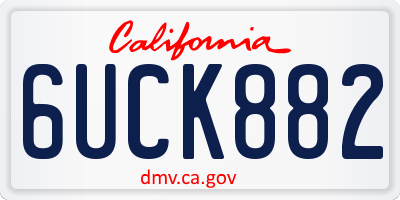 CA license plate 6UCK882
