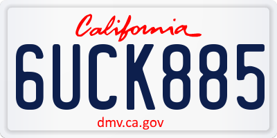 CA license plate 6UCK885