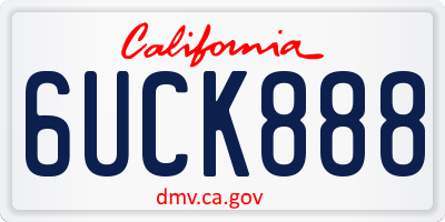 CA license plate 6UCK888