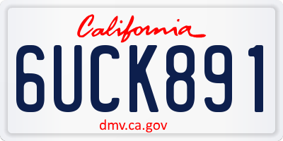 CA license plate 6UCK891