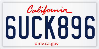 CA license plate 6UCK896