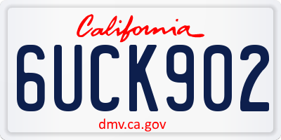 CA license plate 6UCK902