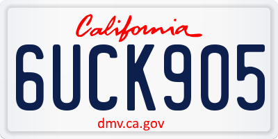 CA license plate 6UCK905