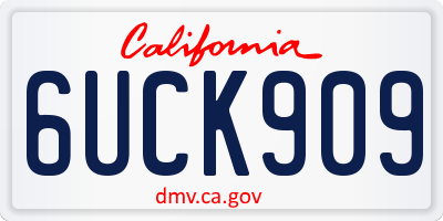 CA license plate 6UCK909
