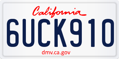 CA license plate 6UCK910