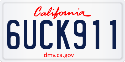 CA license plate 6UCK911