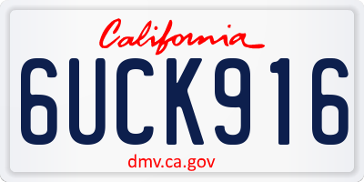 CA license plate 6UCK916