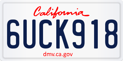 CA license plate 6UCK918