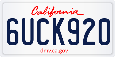 CA license plate 6UCK920