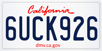 CA license plate 6UCK926