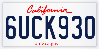 CA license plate 6UCK930