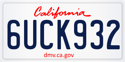 CA license plate 6UCK932