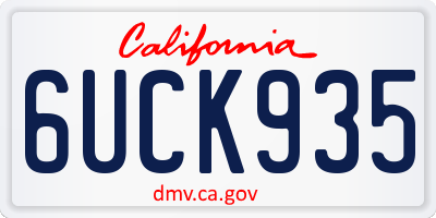 CA license plate 6UCK935