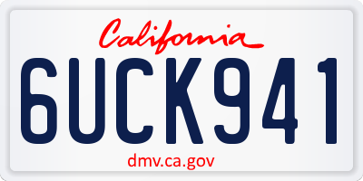 CA license plate 6UCK941