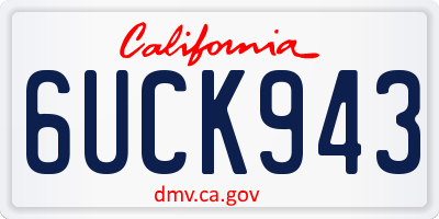 CA license plate 6UCK943