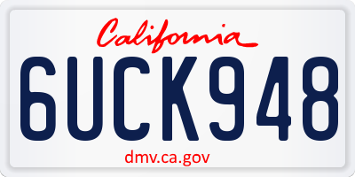 CA license plate 6UCK948