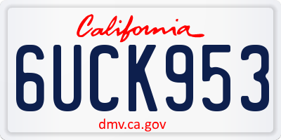 CA license plate 6UCK953