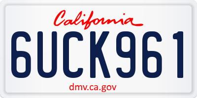 CA license plate 6UCK961