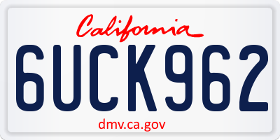 CA license plate 6UCK962