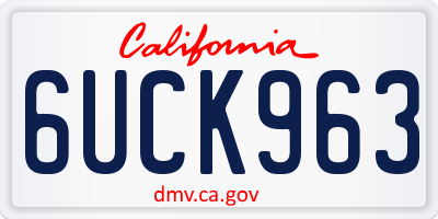 CA license plate 6UCK963