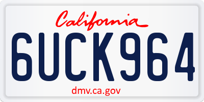 CA license plate 6UCK964