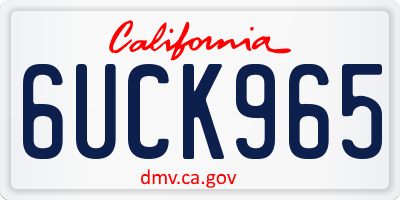 CA license plate 6UCK965