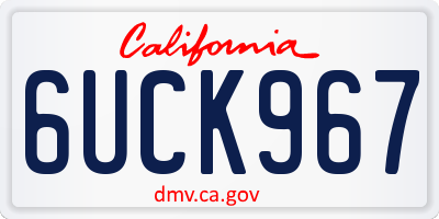 CA license plate 6UCK967