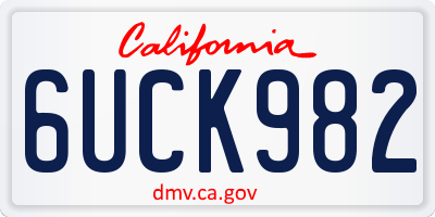 CA license plate 6UCK982