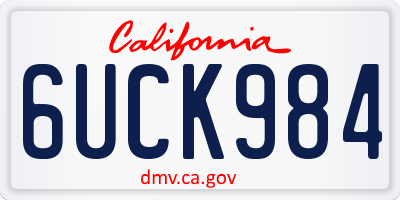 CA license plate 6UCK984