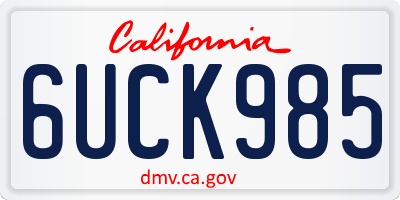 CA license plate 6UCK985