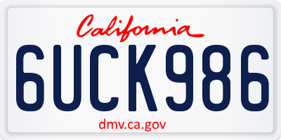 CA license plate 6UCK986