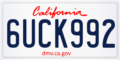 CA license plate 6UCK992