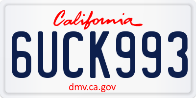 CA license plate 6UCK993