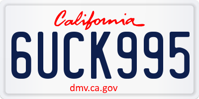 CA license plate 6UCK995