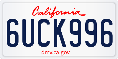 CA license plate 6UCK996