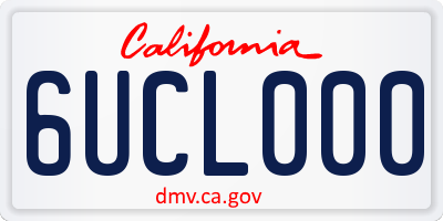 CA license plate 6UCL000
