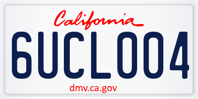 CA license plate 6UCL004
