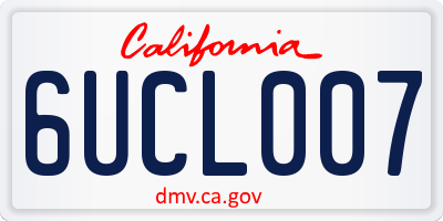 CA license plate 6UCL007