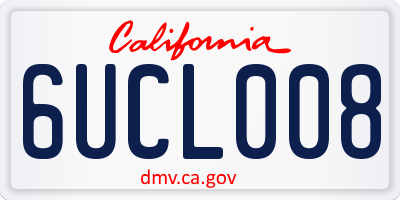 CA license plate 6UCL008