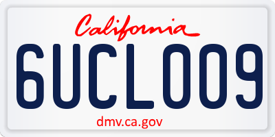 CA license plate 6UCL009