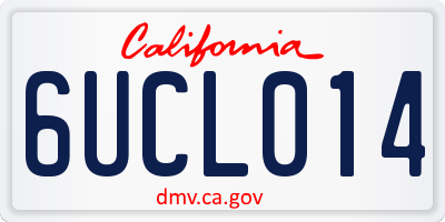 CA license plate 6UCL014
