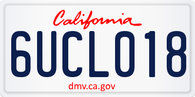 CA license plate 6UCL018